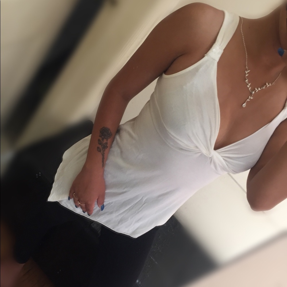 White Lose Strap Shirt ,